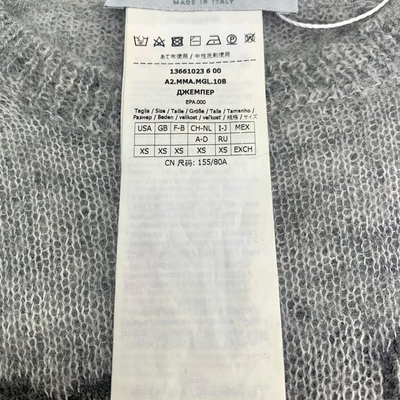 Max Mara Womens Gray Wool & Angora Blend Sweater With Black M Embroidery - Picture 8 of 8